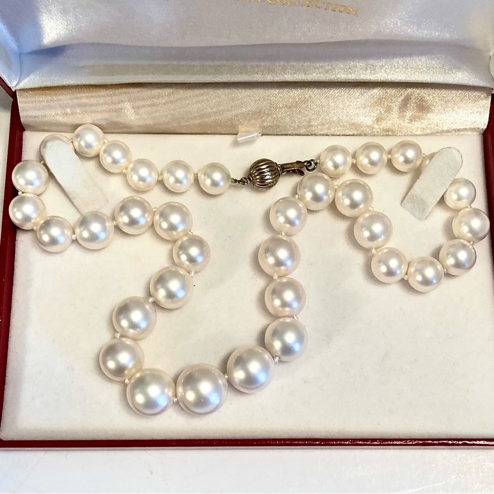 Spring SALE🌼 Matsami 18” Pearl Necklace 925 Silver Clasp vintage EUC w box